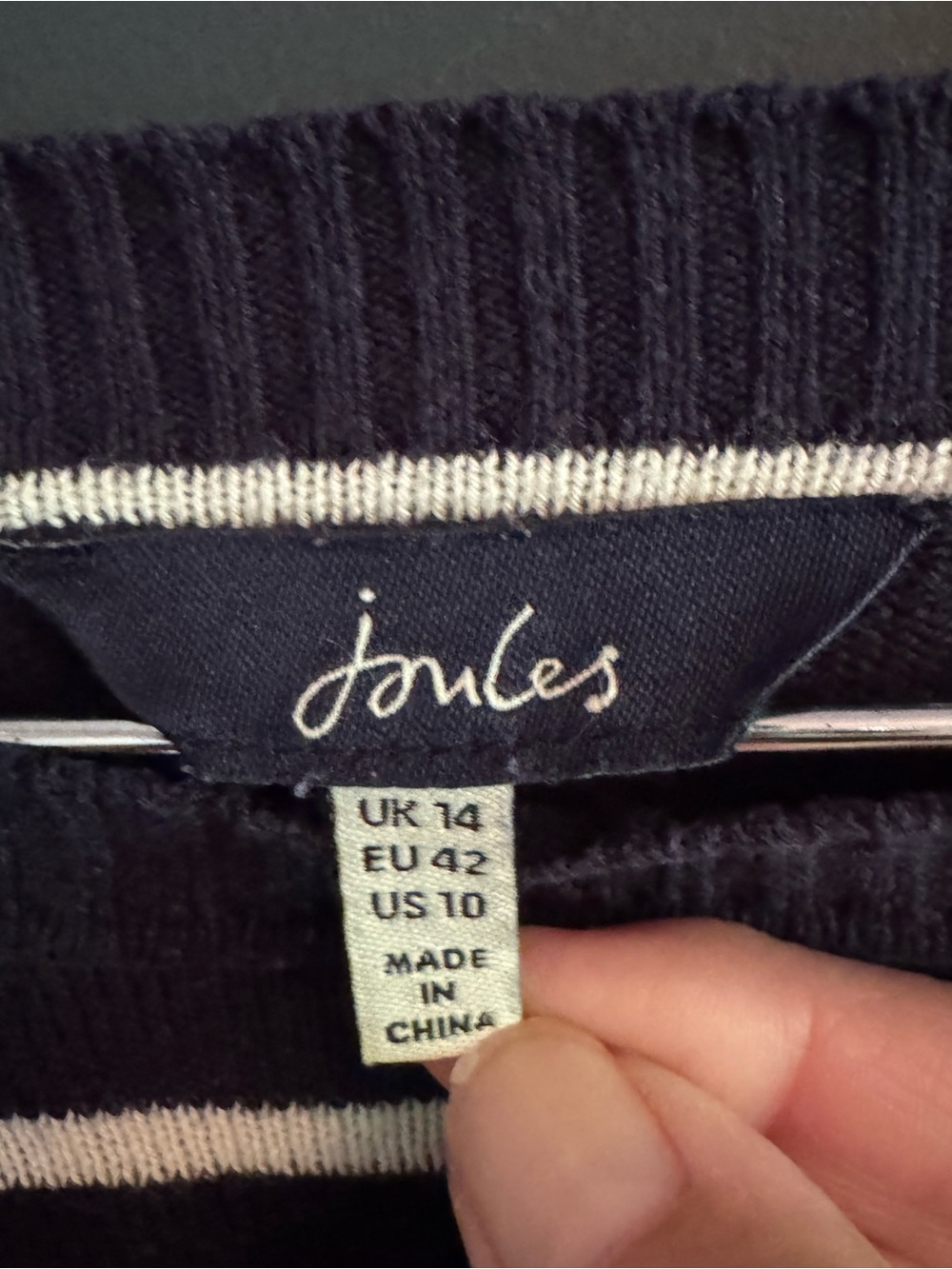 Joules Navy and White Breton Stripe Crewneck Sweater - Picture 5 of 7